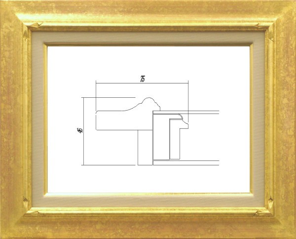 額縁 油絵/油彩額縁 木製フレーム 7717 サイズ M8号 ゴールド 金