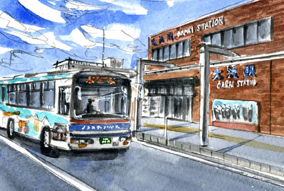 〇第8134号「大洗駅前」／田中千尋 四季水彩 画 ／プレゼント付き 売買されたオークション情報 落札价格 【au  payマーケット】の商品情報をアーカイブ公開