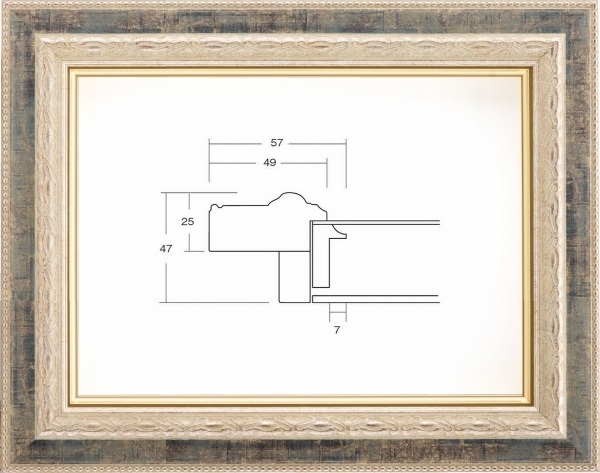 油彩額縁 油絵額縁 おぼつかなかっ アルミフレーム サイズM8 「アフィックスO型」 ウッドホワイト