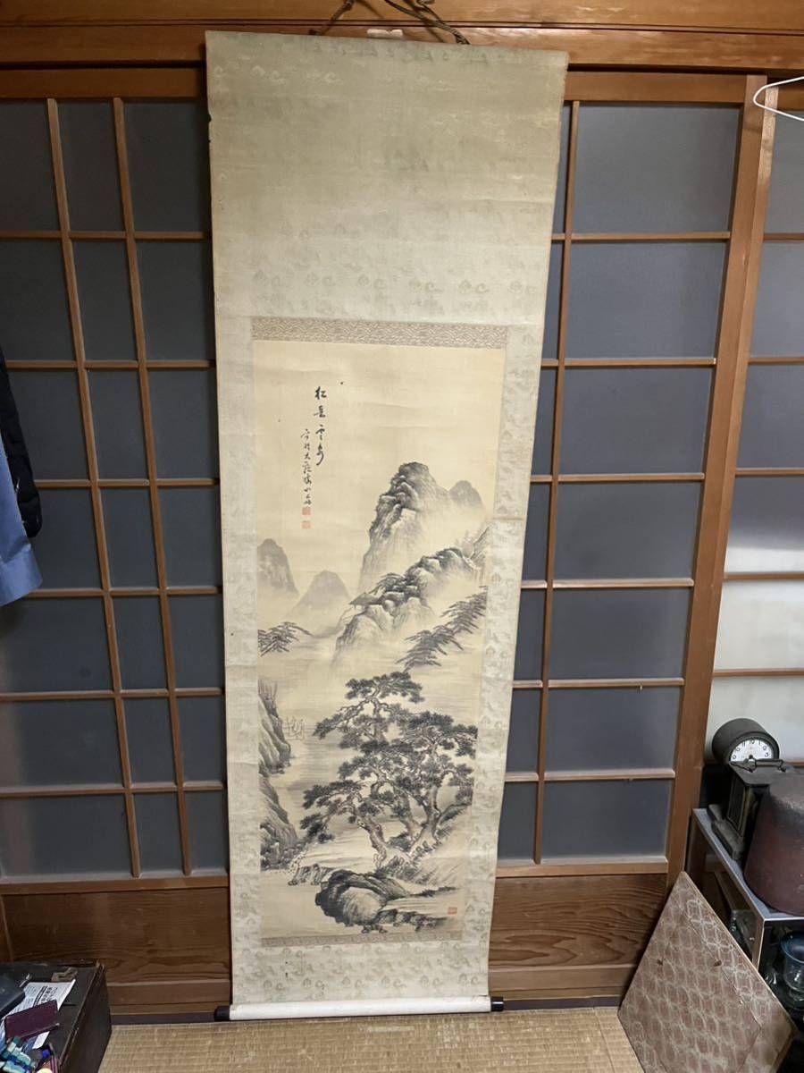 中国 掛軸 山水 在銘肉筆 掛け軸 中国美術 水墨画 売買されたオークション情報 落札价格 【au payマーケット】の商品情報をアーカイブ公開