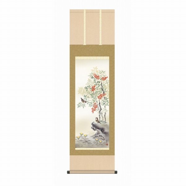 ◎高見蘭石『南天福寿 尺三立 』版画手彩色☆花鳥 掛け軸 新品 売買されたオークション情報 落札价格 【au  payマーケット】の商品情報をアーカイブ公開