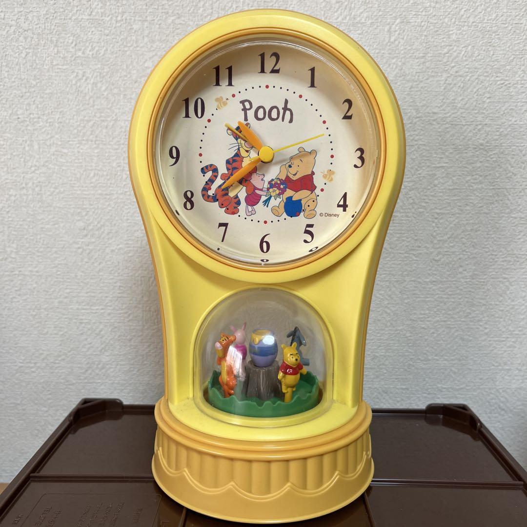ディズニープーさん からくり置き時計 よき