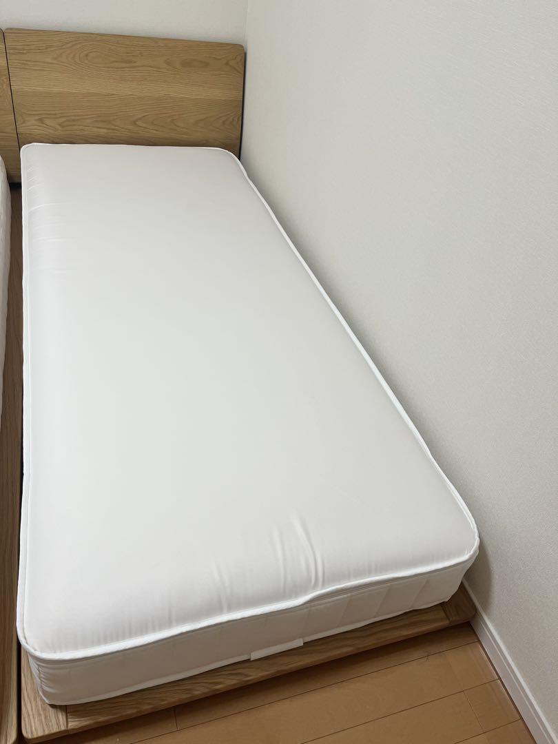 2台セット】無印良品 ベッドフレーム スモールシングル オーク材