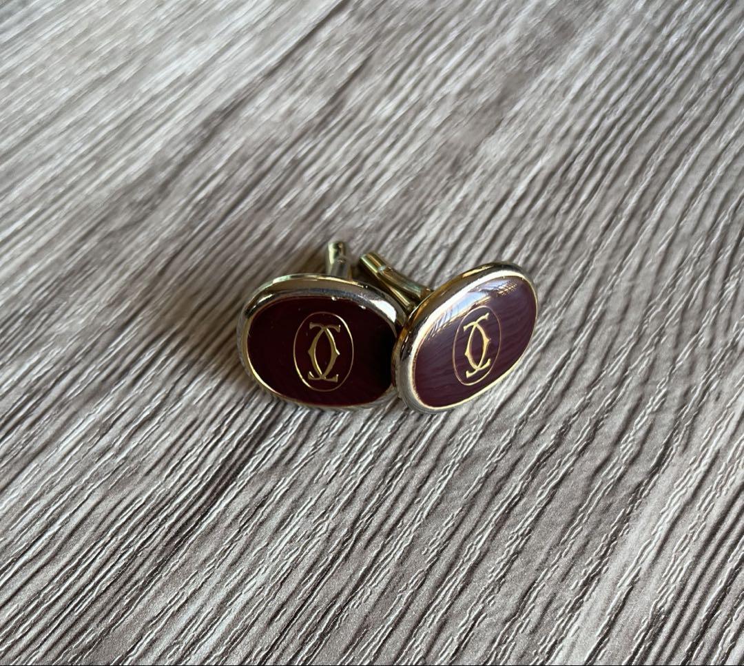 Cartier 幾何学模様 カフリンクス 専用ケース付きの美品