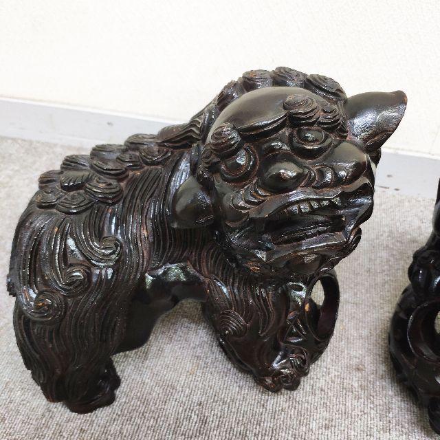 木製 獅子の彫刻 約15cm