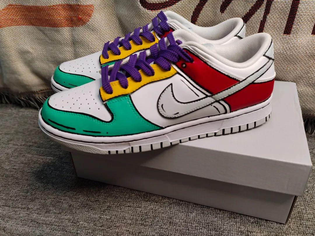 NIKE DUNK カスタムスニーカー ナイキ 手描き風シューズ
