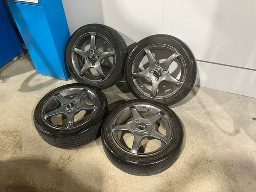 バリ山　165/55R15 2本 165/55R15☆バリ山国産夏タイヤ☆アルミホイール付き☆軽自動車