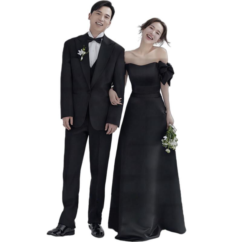 ウェディングドレス サテン 写真 フォト スタジオ 結婚式 レトロ
