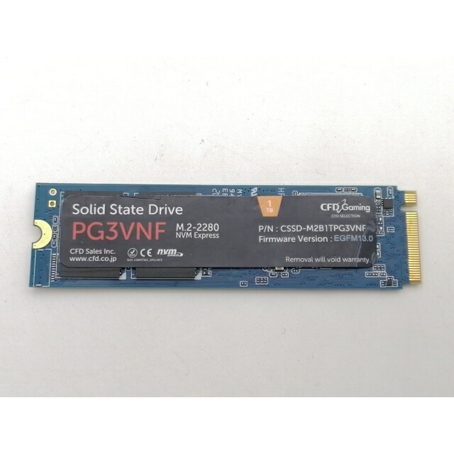 中古】CFD 丸っこい PG3VNF（CSSD-M2B1TPG3VNF） 1TB/M.2 2280(PCIe4.0 NVMe)/TLC【EC