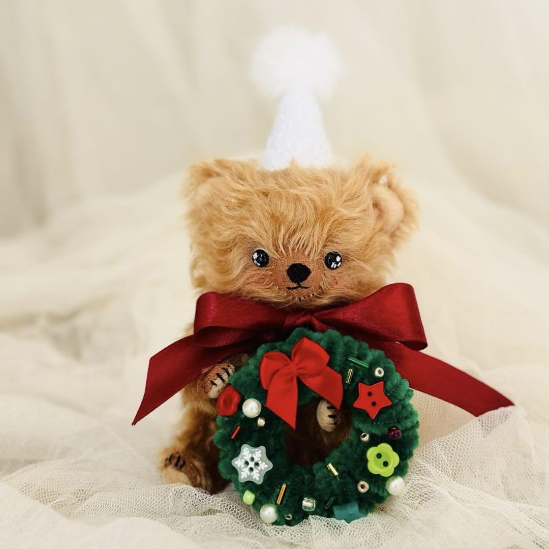 うるうるお目目のクリスマスくま ぬいぐるみ お テディベア 海外
