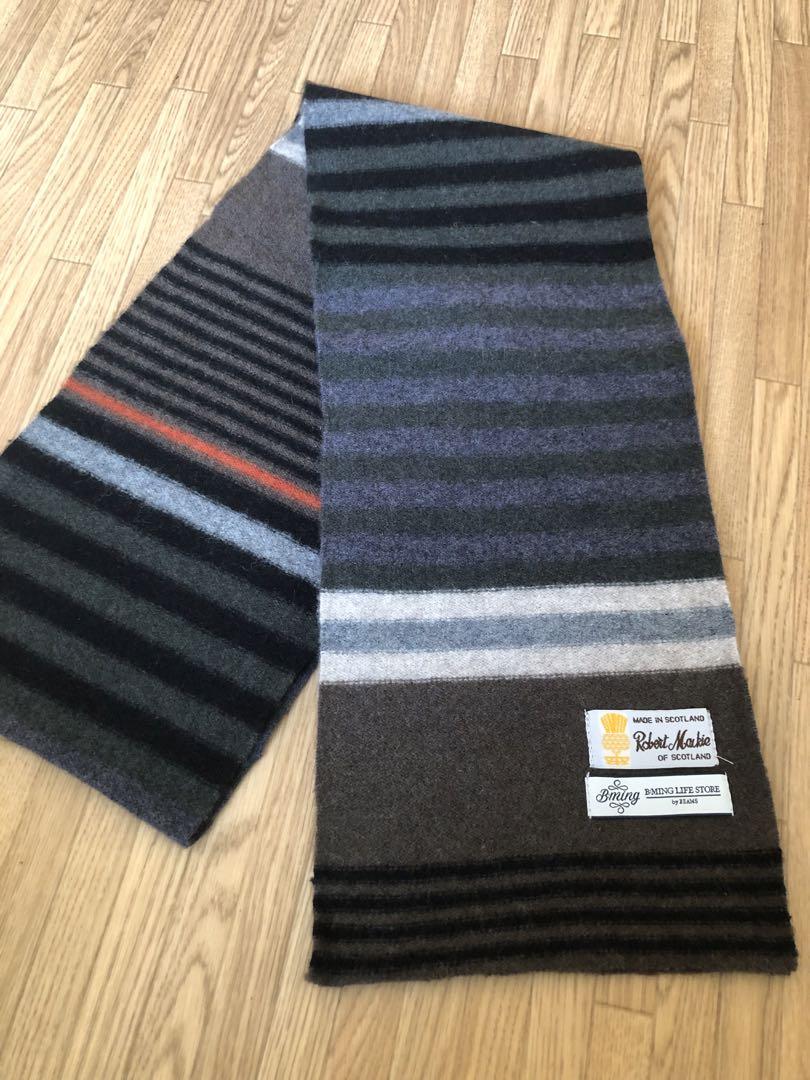 高価値セリー FRED PERRY】マフラー/ギンガムチェック/毛/月桂樹/刺繍/ロゴ/新品 小物