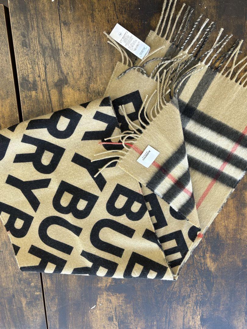 『美品』Burberrys カシミア100％ ホースロゴ　マフラー BURBERRY高級カシミヤ100%マフラー ホースロゴ良品✨️ユニ