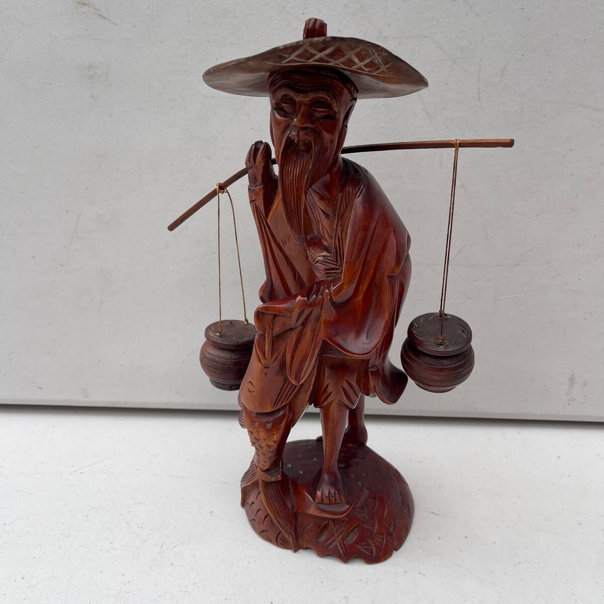 木彫りの仙人像『良品中古』【リサイクルショップサルフ】 - 置物、オブジェ