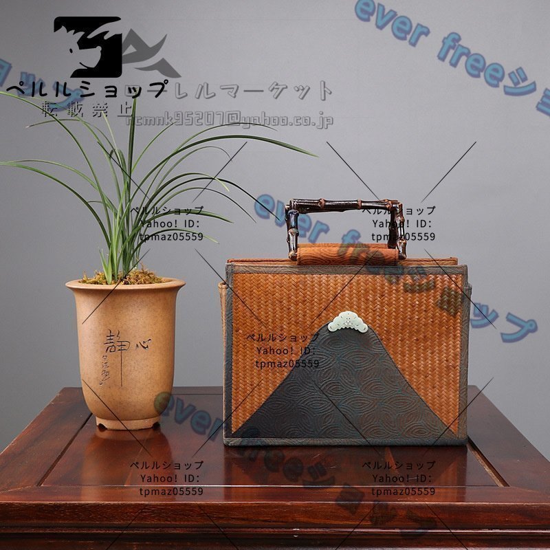 福田芳朗 「神代塗杢目沈金茶筒」 茶筒 共箱 茶道具 a07e928