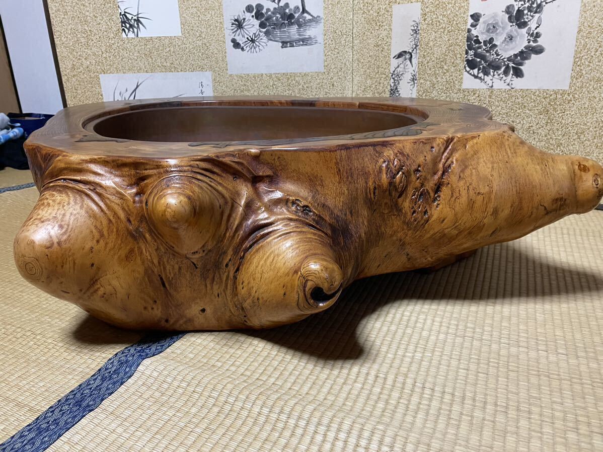 火鉢　高級品 和製アンティーク 古美術 時代物 厚手 むらし銅 特大!直径約60cm