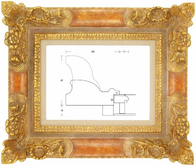 額縁 油彩 油絵用額縁の枠と泥足とケース（仮縁仕上げ） スプリィ (8145) サイズM10号 しょうが