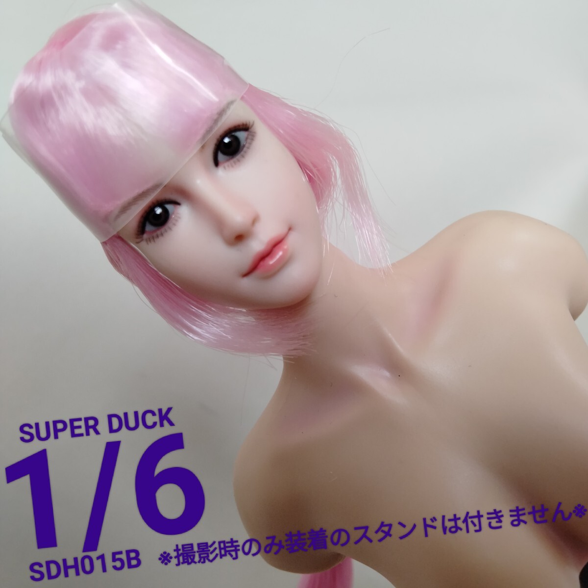 美【SDH015B】SUPER DUCK ヘッド 1/6 ピンク髪 TBLeague 広 シリコン 女性 シームレス ファイセン super