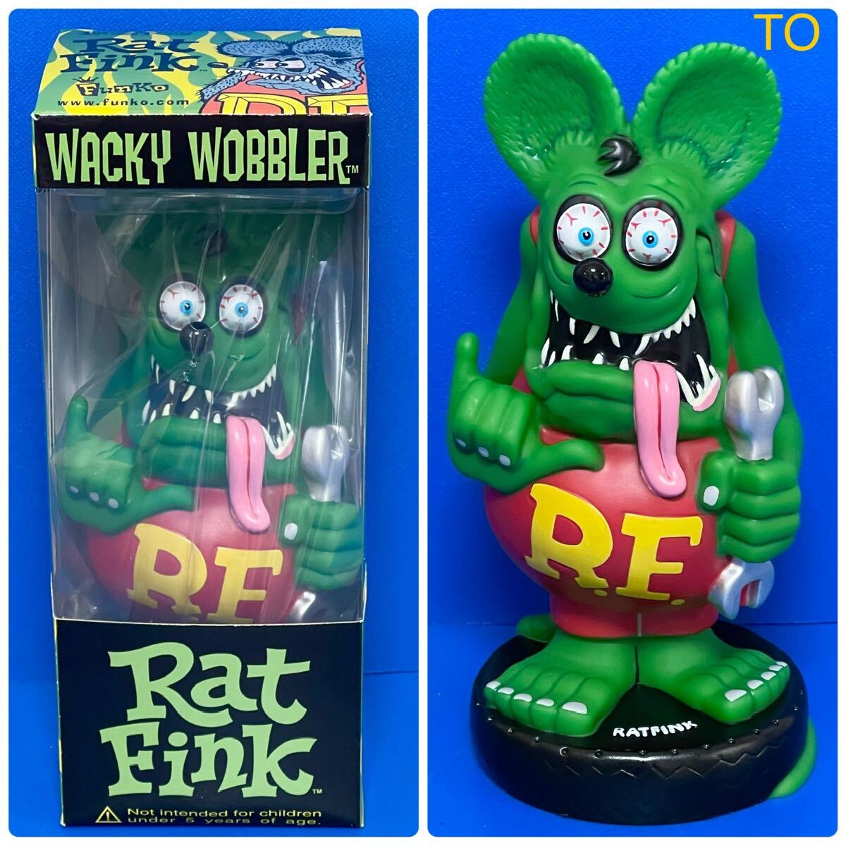 Funko ファンコ Rat Fink ラットフィンク フィギュア ボブルヘッド 可愛くっ ボビングヘッド グリーン 新品 No.TO