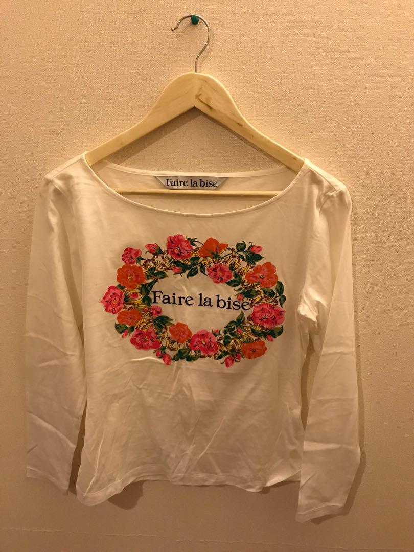 FAIRE LA BISE Tシャツ 花柄