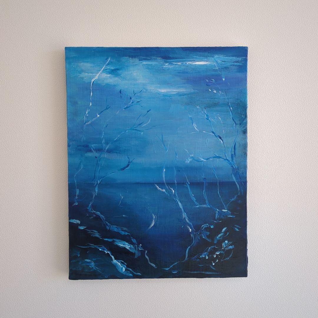 【お気に入り】 / ミルキーウェイ 抽象画 絵画 原画1点のみ 額縁セット 63×46㎝ 絵画