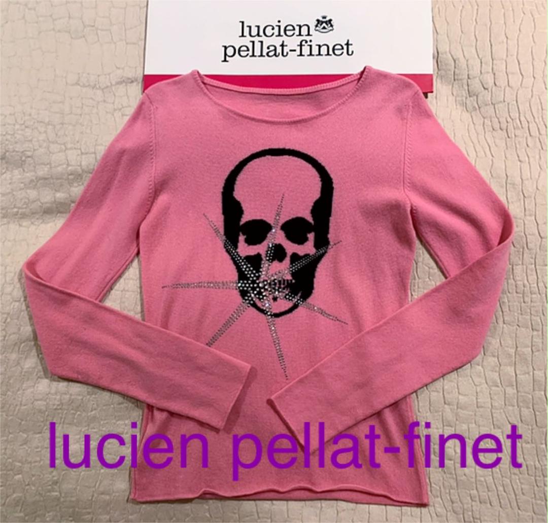 新品ルシアンペラフィネlucien豪華SKULLスカルセーターピンクS 新品ルシアンペラフィネlucien豪華SKULLスカルセーターピンクS