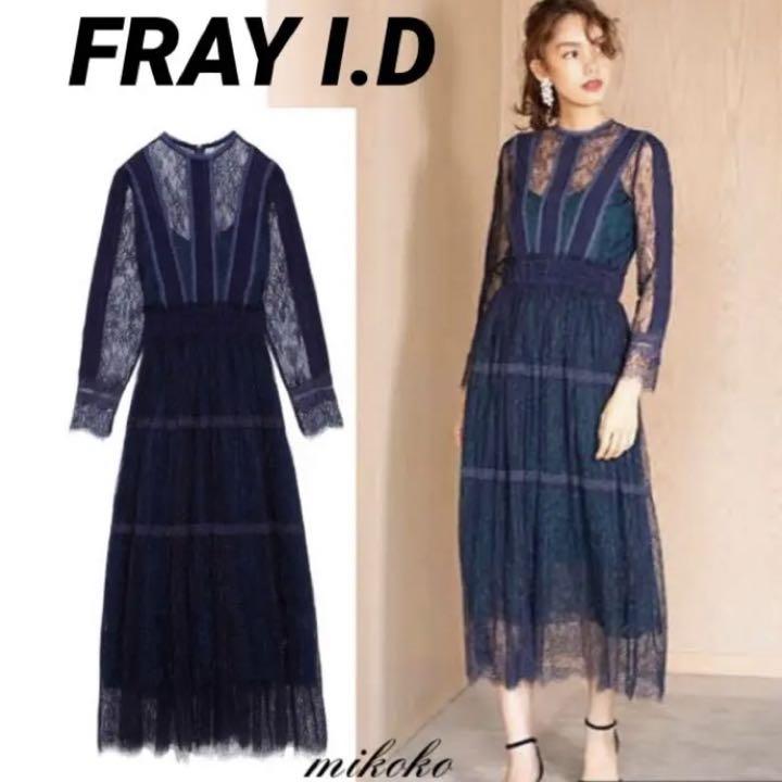 FRAY I.D/美品♡ピンタックシフォンレースワンピース