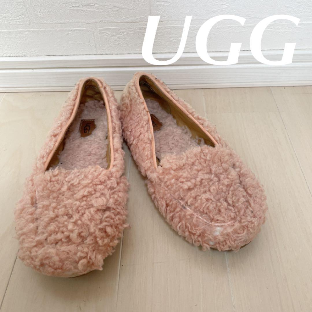 UGG ヘイリー フラッフ ローファー フラットシューズ シープスキン ピンク