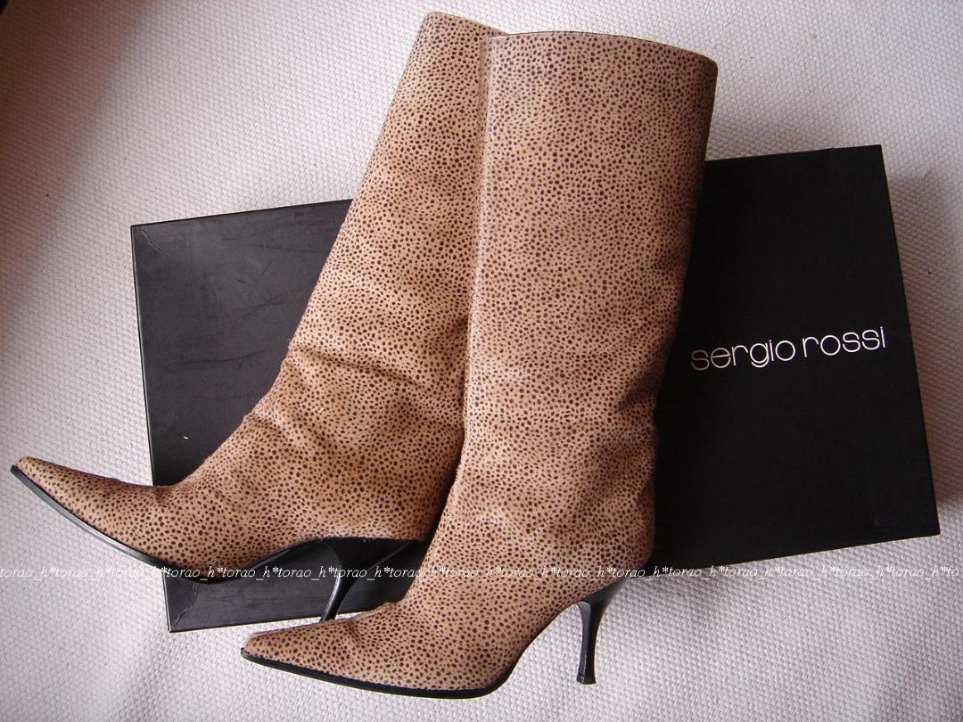 sergiorossi レオパード柄ロングブーツ