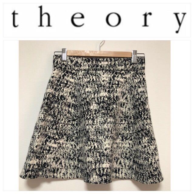 Theory☆メランジ柄スカート S☆美品 ドゥーズィエムクラス