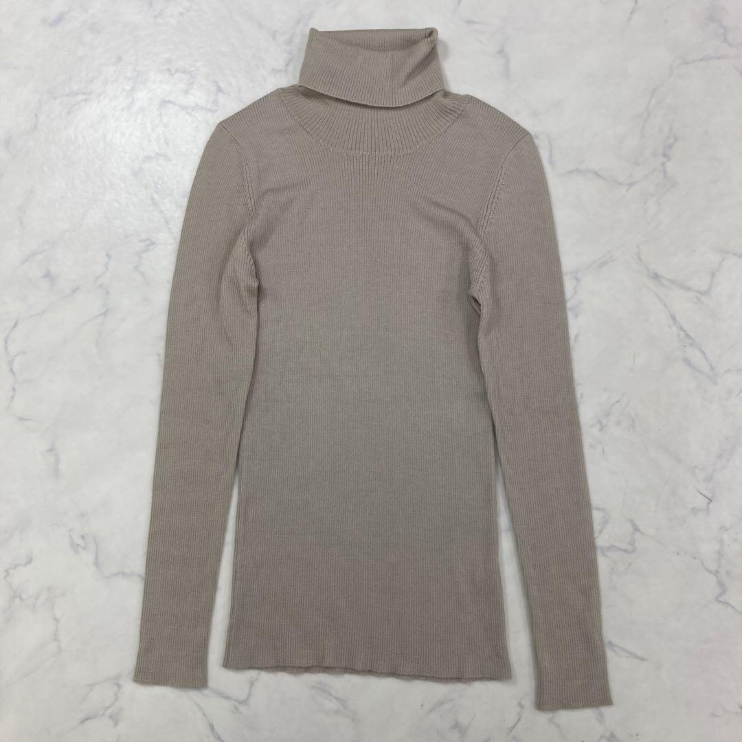 美品　evam eva シルクカシミヤ　リブ　タートル　ニット 美品evam eva シルクカシミヤリブタートルニット