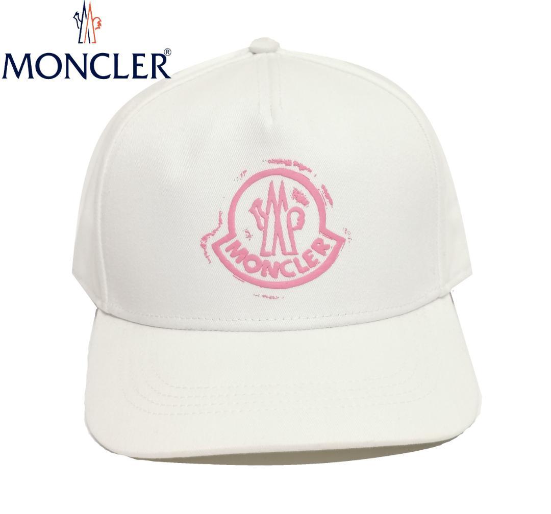 新品　MONCLER　モンクレール　キャップ　ロゴ　帽子　ホワイト　ベースボール