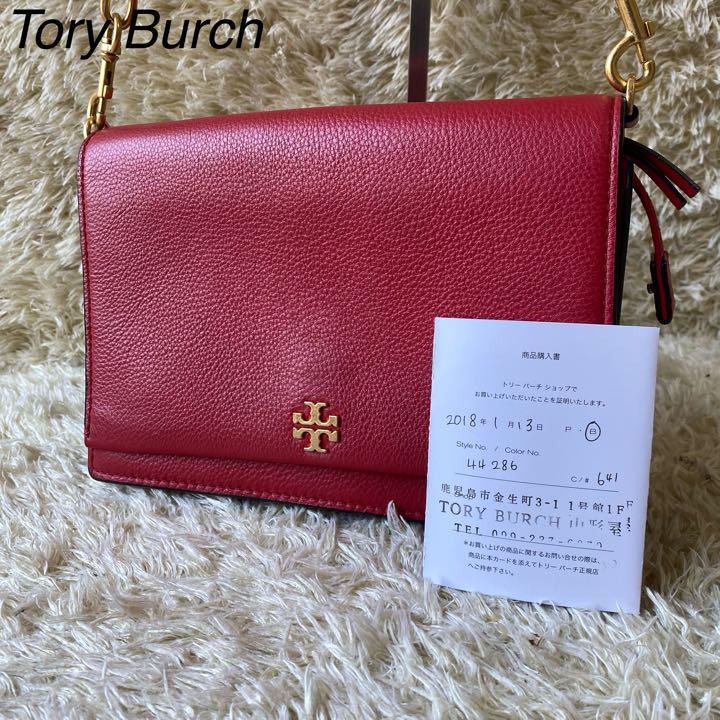 ✨未使用級 tory burch トリーバーチ ショルダーバッグ チェーン 赤 ちっさ