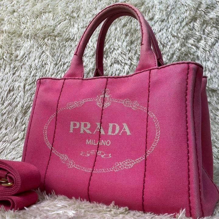 人気品・美品✨PRADA プラダ カナパ ピンク 2wayバッグ