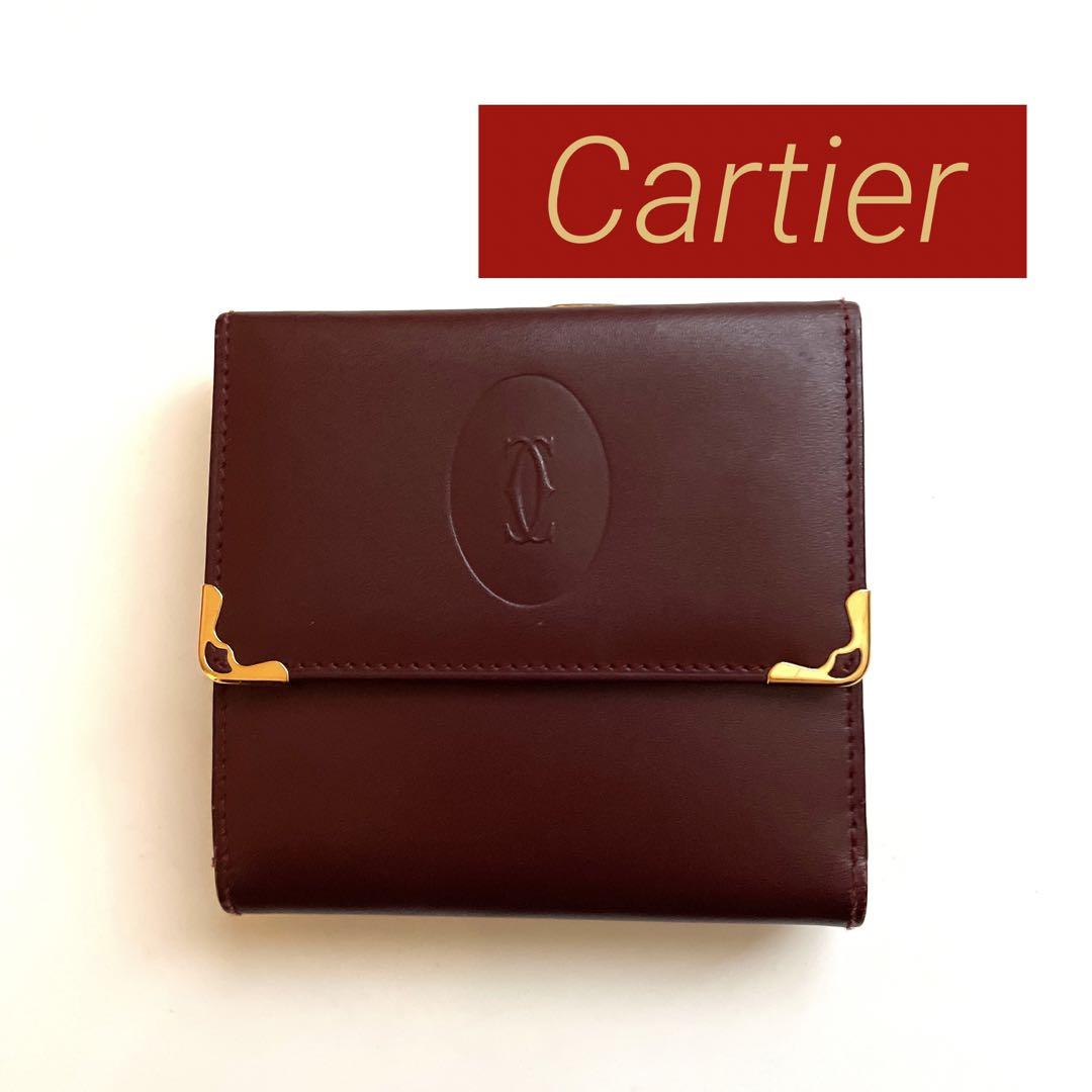 Cartier マストライン キスロック がま口 2つ折り財布 ボルドー 売買されたオークション情報 落札价格 【au  payマーケット】の商品情報をアーカイブ公開