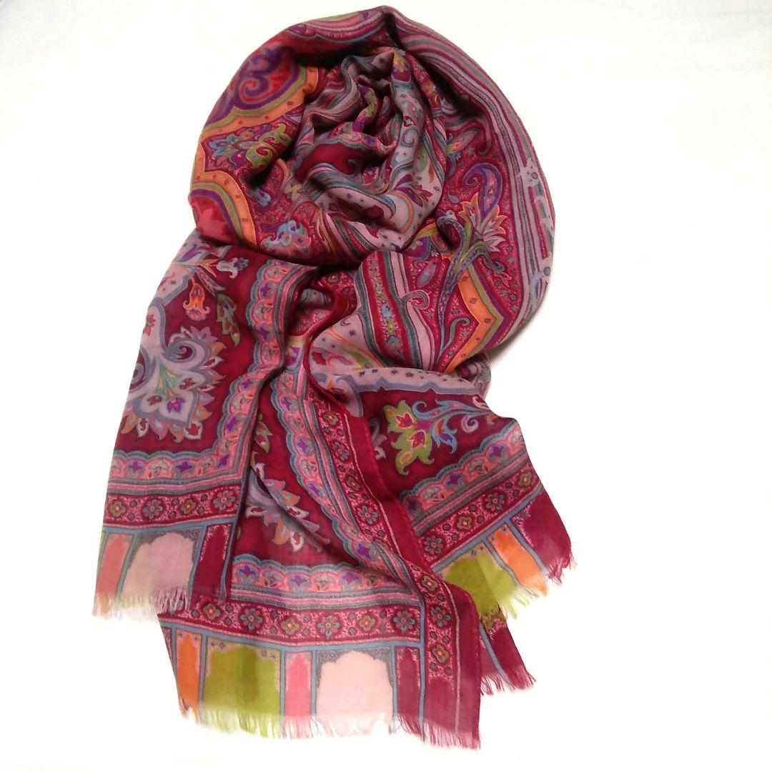 ETRO エトロ ウール&シルク 大判ショール