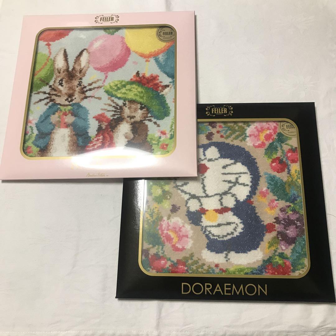 未使用】フェイラーハンカチ ドラえもん ピーターラビット