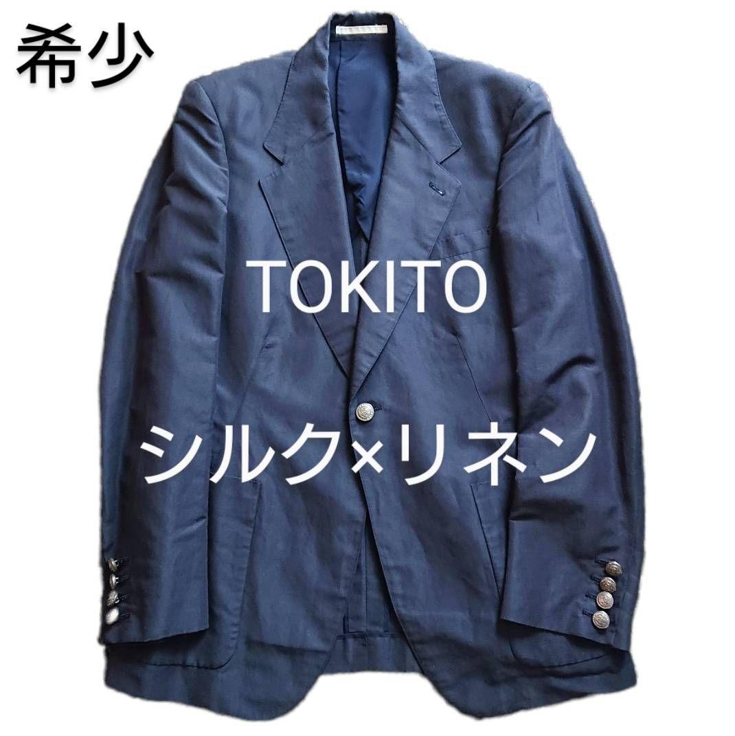 超希少 TOKITO シルク×リネン メタルボタン 1Bジャケット トキト