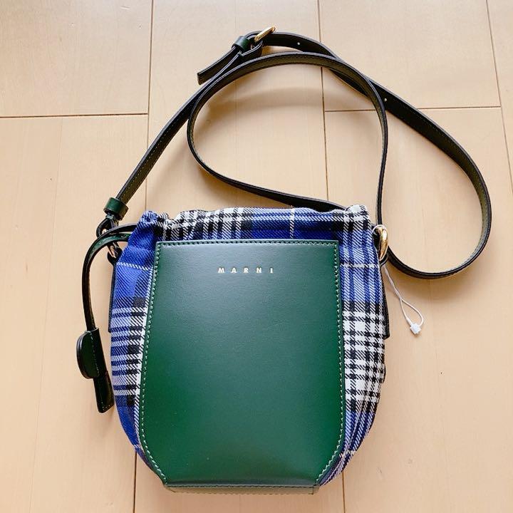 新品•未使用】マルニ♡ タータンチェック ガセット ショルダーバッグ