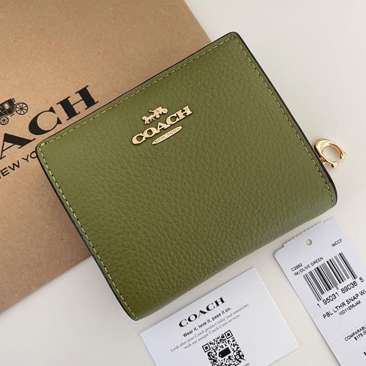 COACH コーチ ダブルジップ シグネチャー ピンク フューシャ ポーチ財布