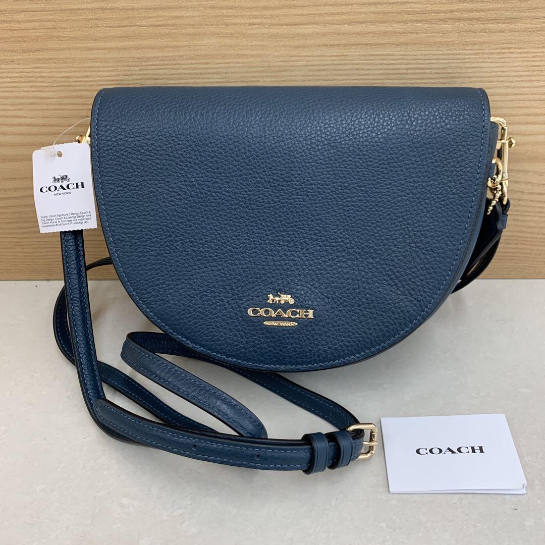 新品 COACHぺブルレザーエレン ロゴ ハーフムーン 斜め掛け ピーコック 売買されたオークション情報 落札价格 【au  payマーケット】の商品情報をアーカイブ公開