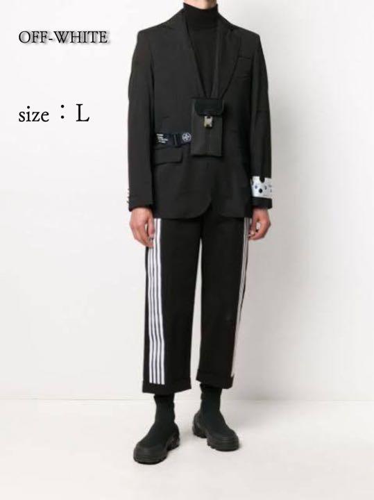 入手困難 13AW Off-White オフホワイト【L】ストラップジャケット