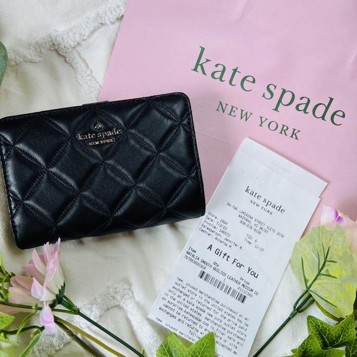 Kate Spade ケイトスペード 黒キルト加工 ミディアム折財布 売買されたオークション情報 落札价格 【au  payマーケット】の商品情報をアーカイブ公開