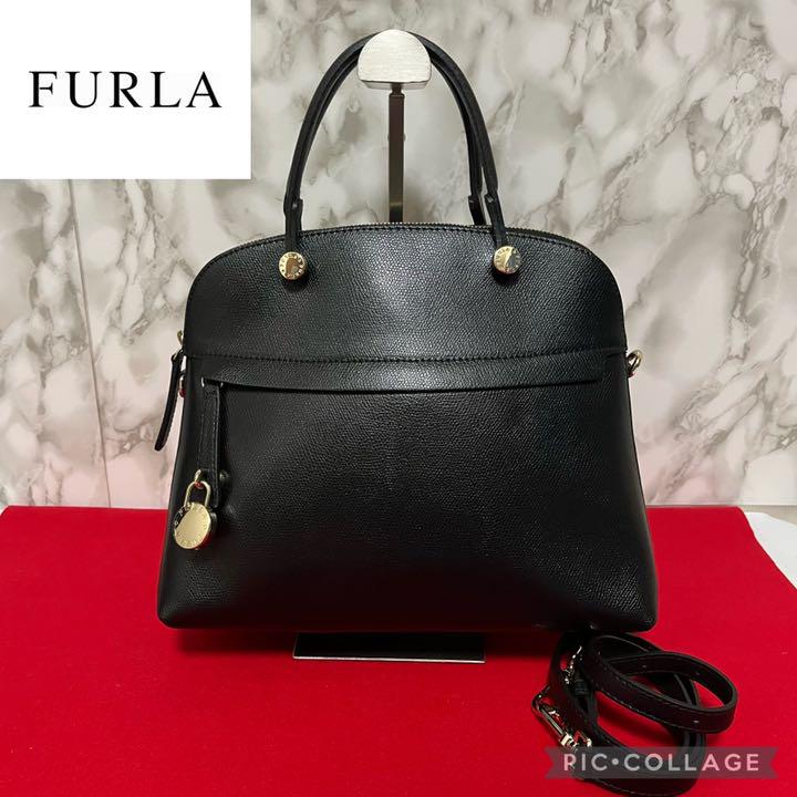 極美品 FURLA フルラ パイパー M ハンドバッグ ショルダーバッグ