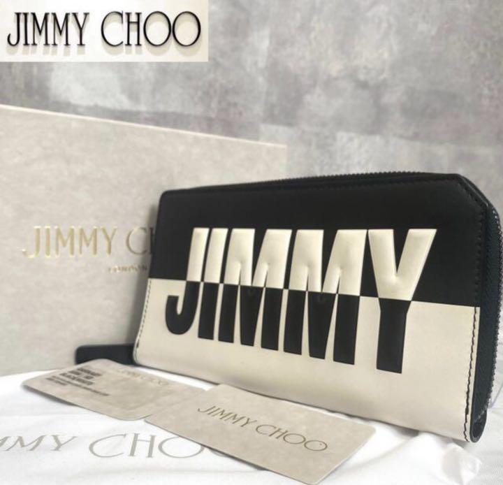 美品 JIMMY CHOO CARNABY 黒×白 ラウンドファスナー 長財布 売買されたオークション情報 落札价格 【au  payマーケット】の商品情報をアーカイブ公開