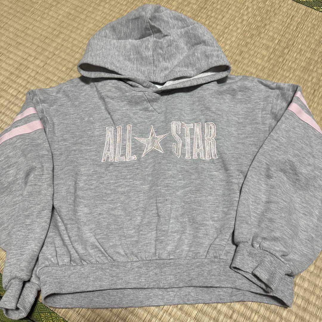 ALL STAR グレー フード付きパーカー