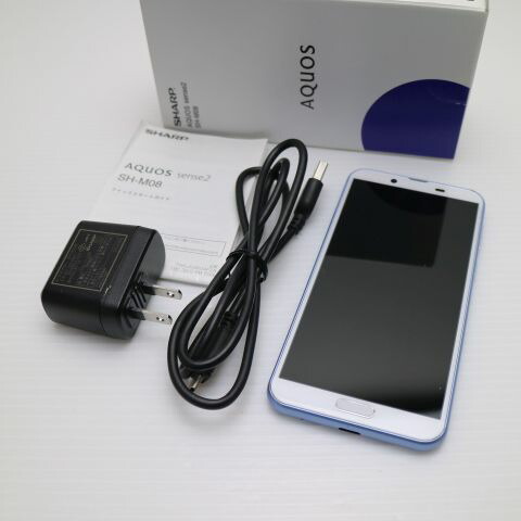 中古】 美品 SH-M08 AQUOS sense2 アーバンブルー スマホ 本体 白ロム 中古 土日祝