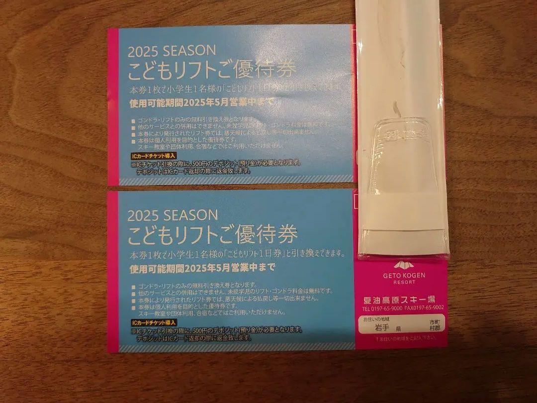 20242025 夏油高原スキー場 こどもリフトご優待券２枚 売買されたオークション情報 落札价格 【au payマーケット】の商品情報をアーカイブ公開