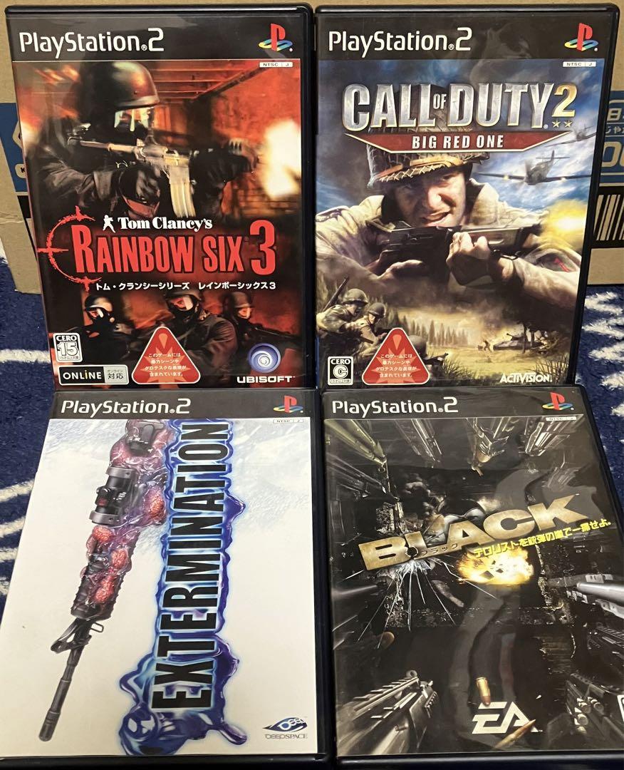 ps2 熱っぽく BLACK/￼エクスターミネーション/COD2￼/レインボーシックス3