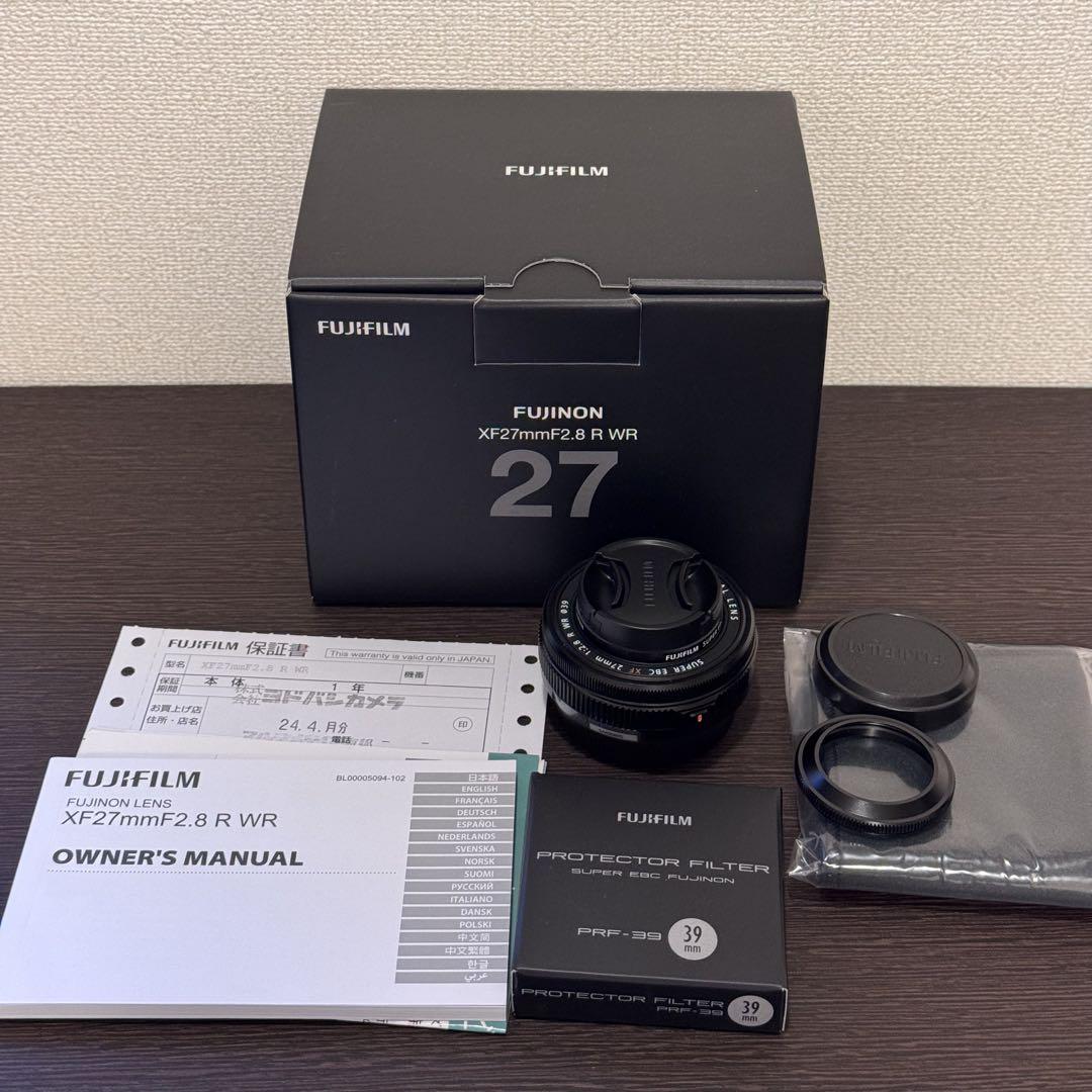 極美品】XF27mmF2.8 R WR 純正保護フィルター付き