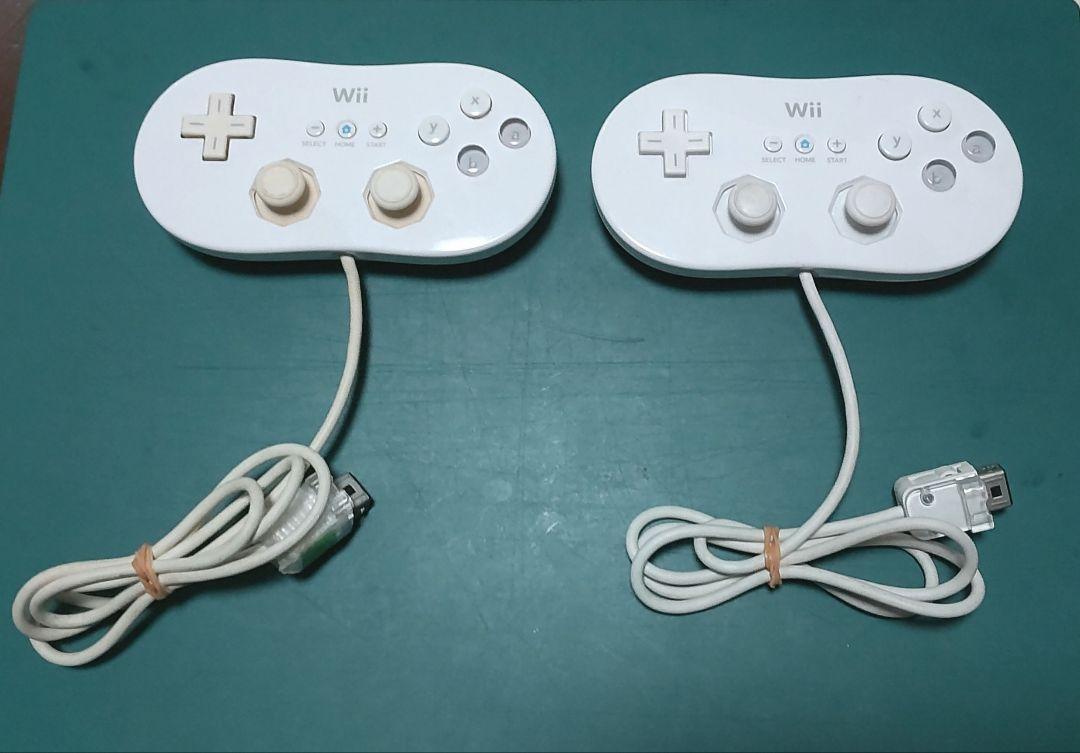 中古・良品】Nintendo Wii クラシックコントローラー ホワイト２個組